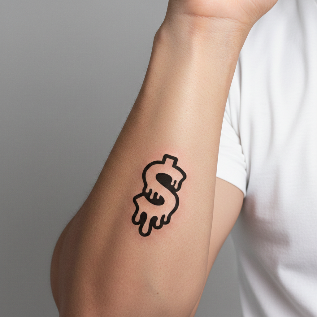 Tatuaje Dólar Derretido