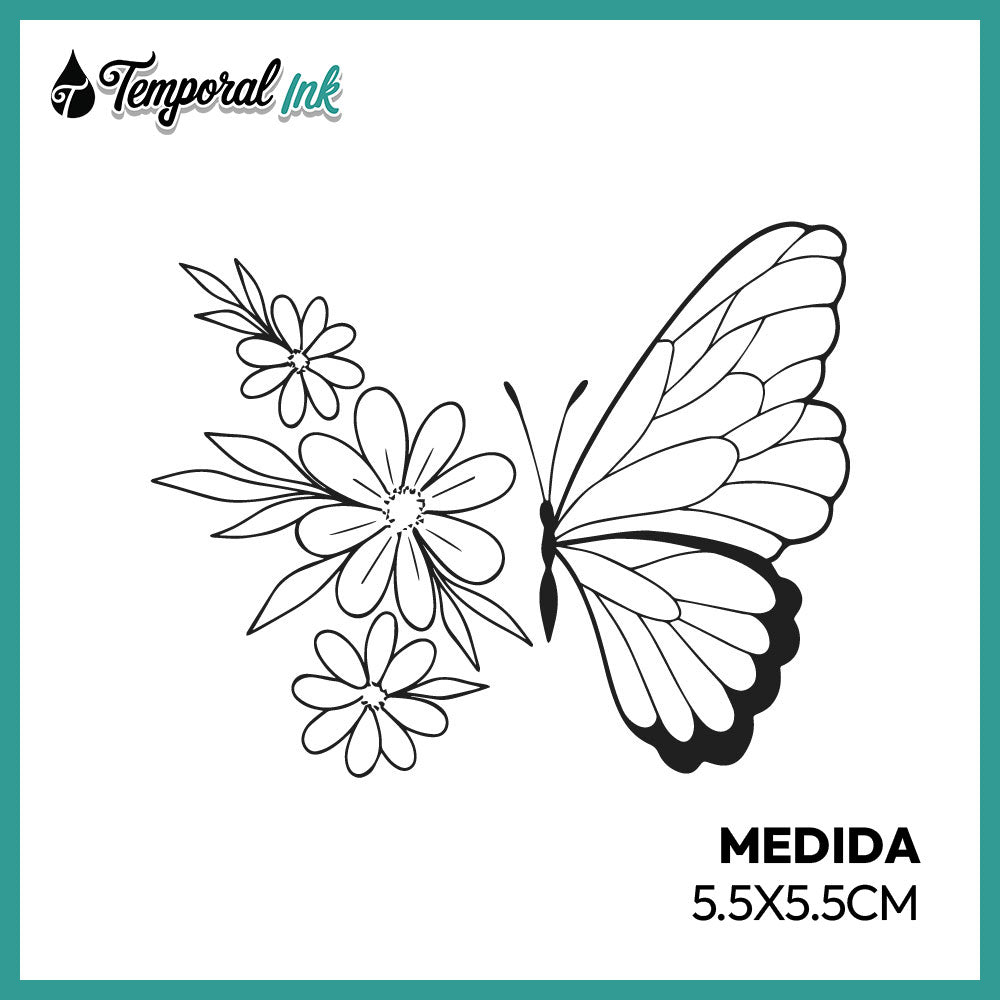 Tatuaje Mariposa Floral