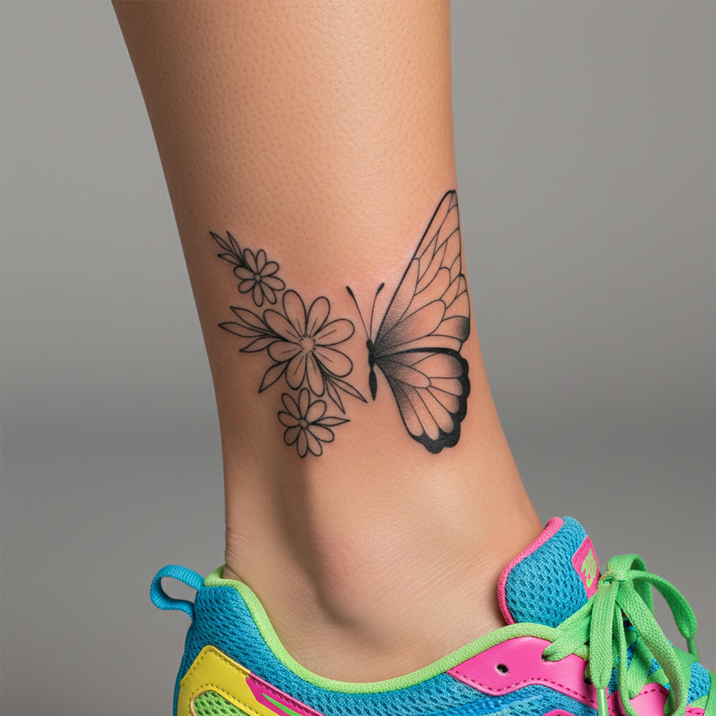 Tatuaje Mariposa Floral