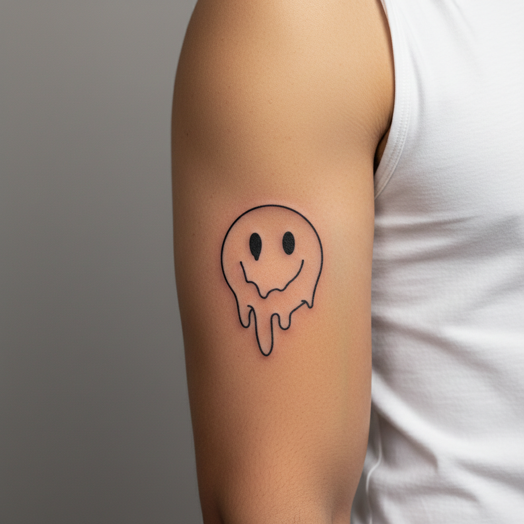 Tatuaje Happy Face derretido