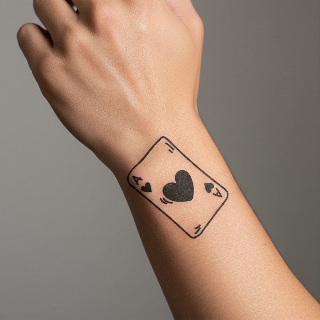 Tatuaje As de Corazones