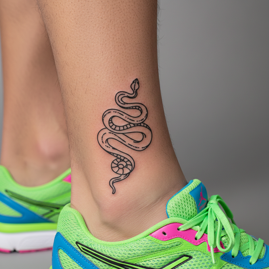 Tatuaje Serpiente Lineal