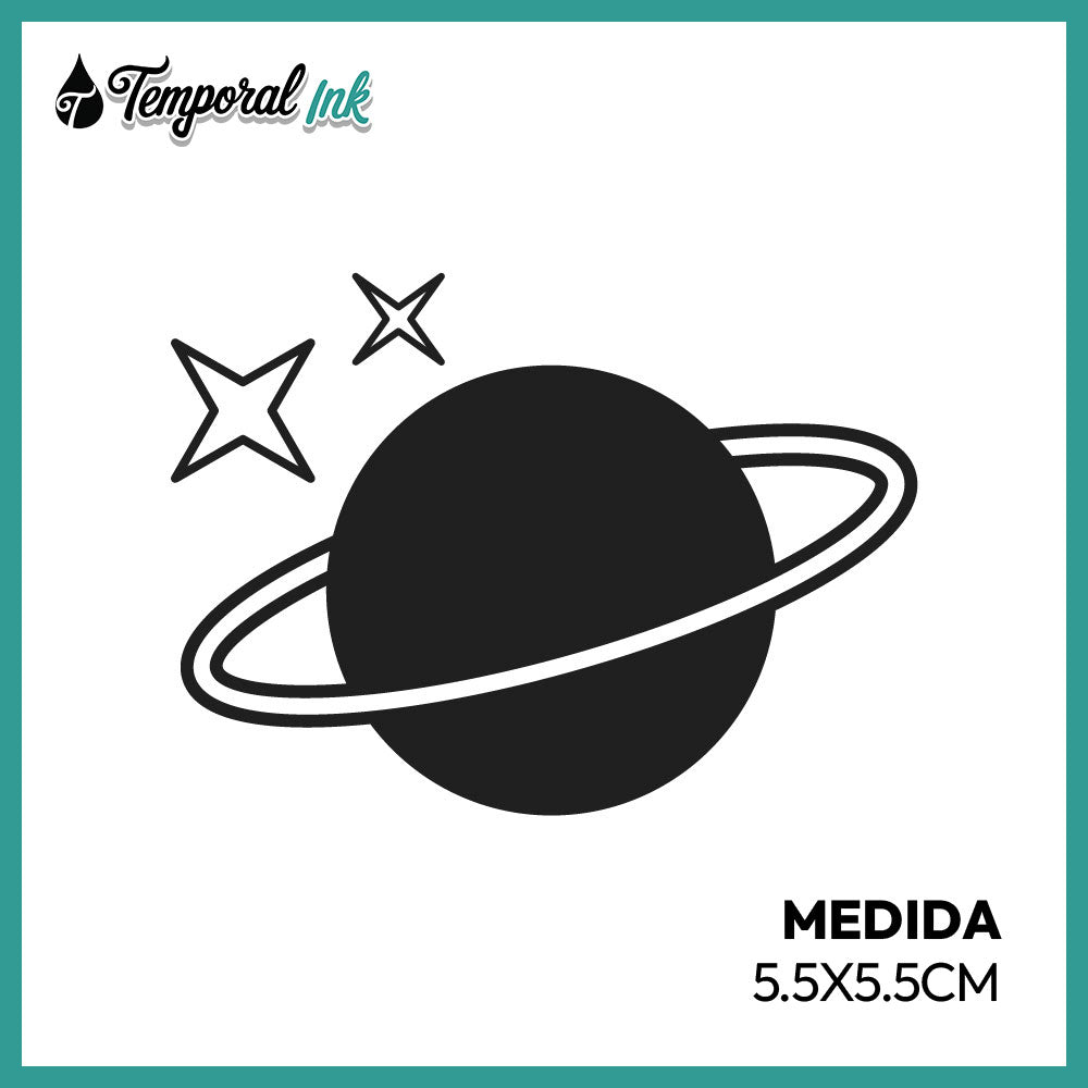 Tatuaje Planeta con Estrellas