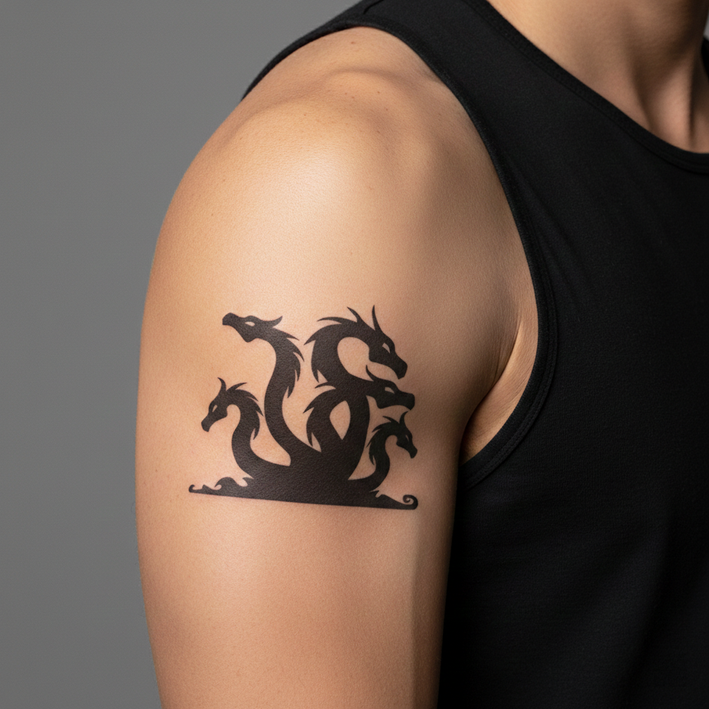 Tatuaje Dragón Tricéfalo