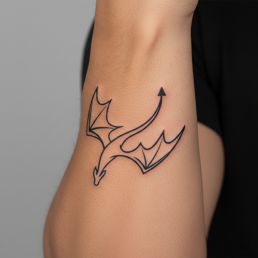 Tatuaje Dragón en Líneas