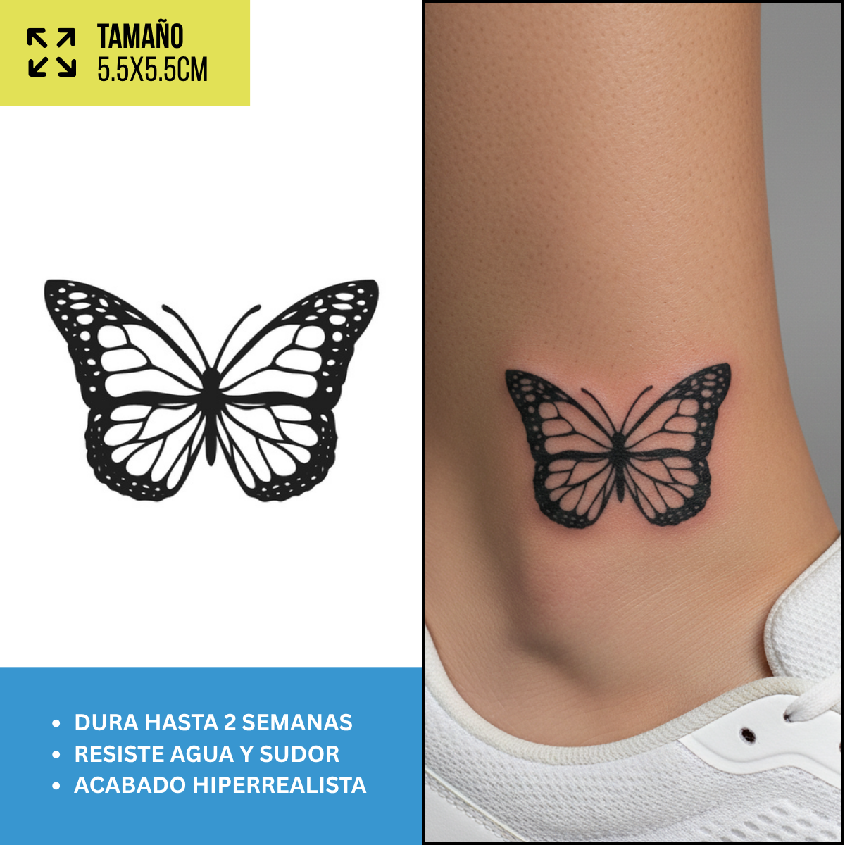 Tatuajes Temporales Mariposas y Delicados | Duran hasta 2 Semanas