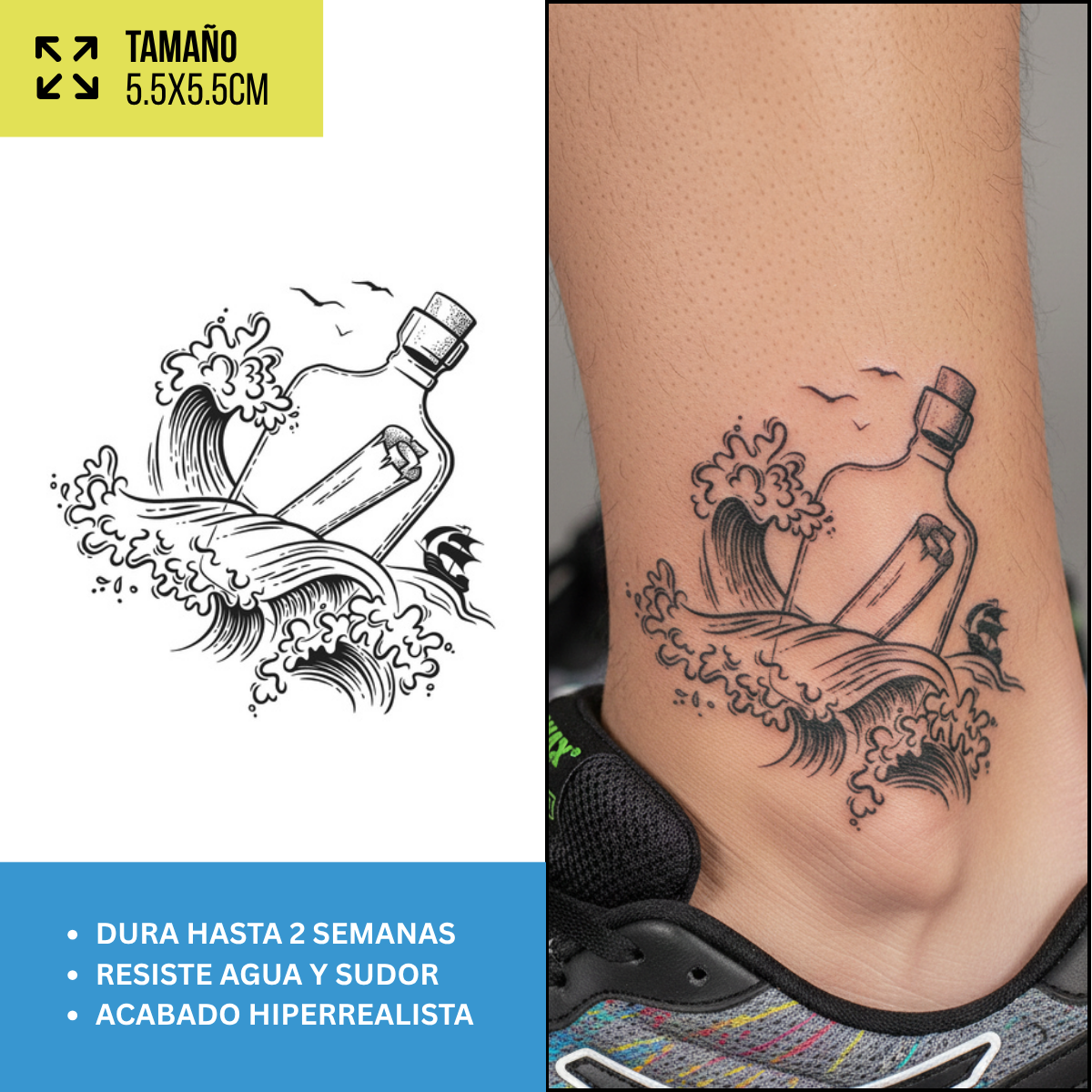 Tatuajes Temporales Viajes y Aventura  | Hombre y Mujer