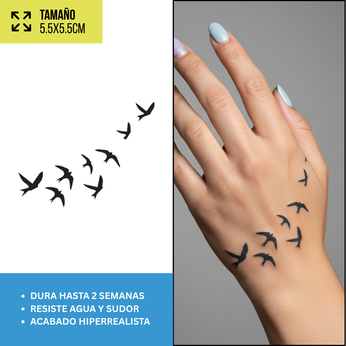 Tatuajes Temporales Alas, Ángeles y Espirituales | Duran hasta 2 Semanas