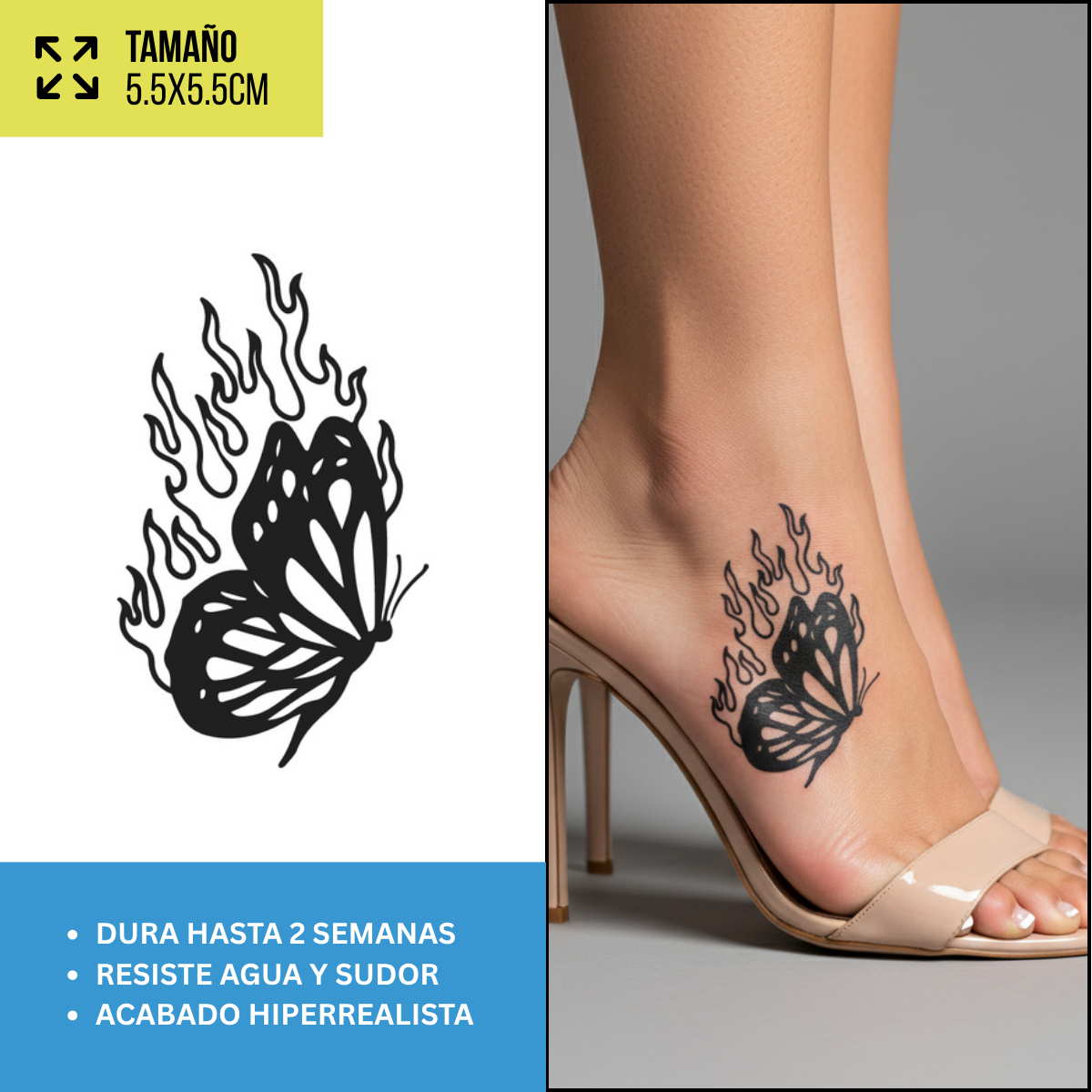 Tatuajes Temporales Mariposas y Delicados | Duran hasta 2 Semanas
