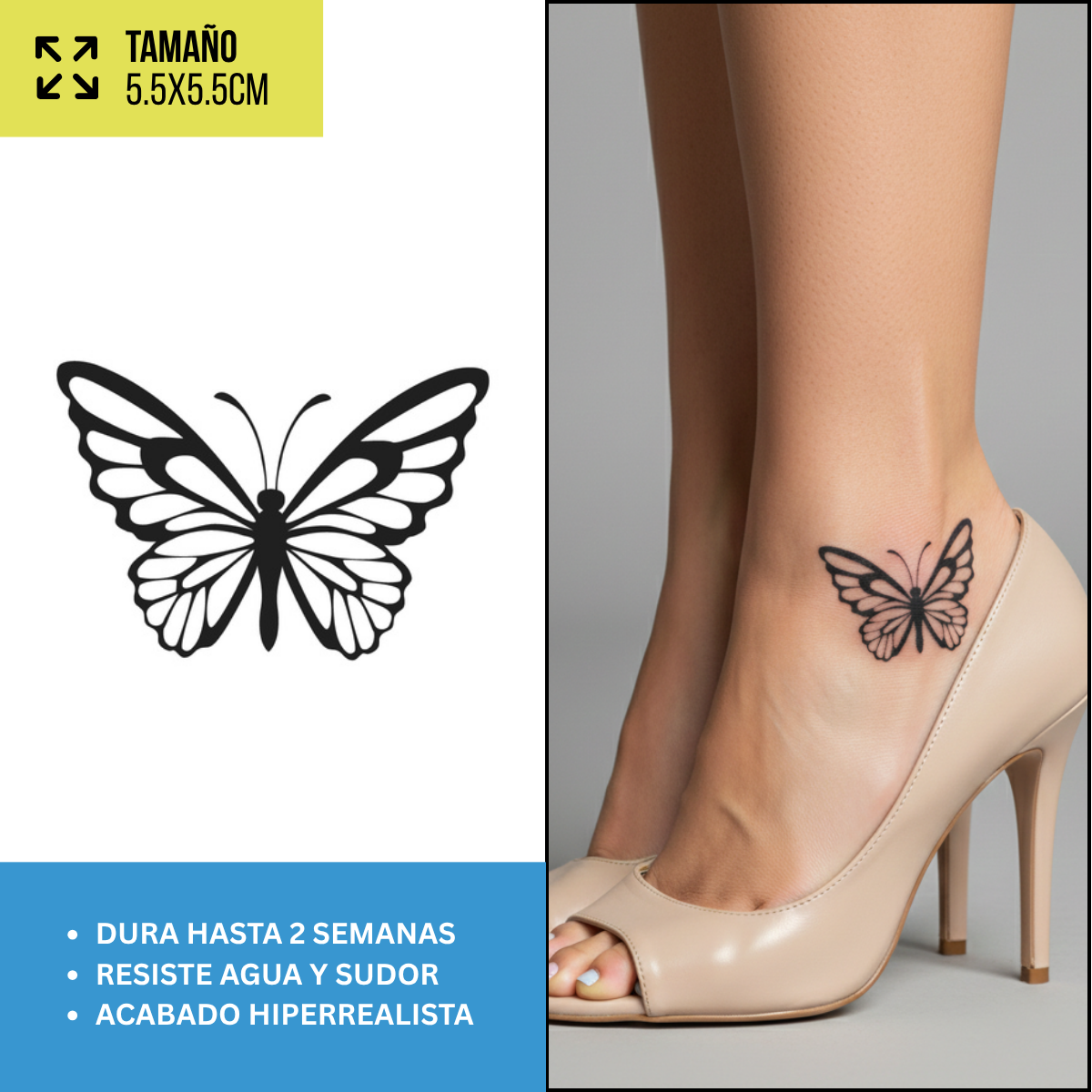 Tatuajes Temporales Mariposas y Delicados | Duran hasta 2 Semanas