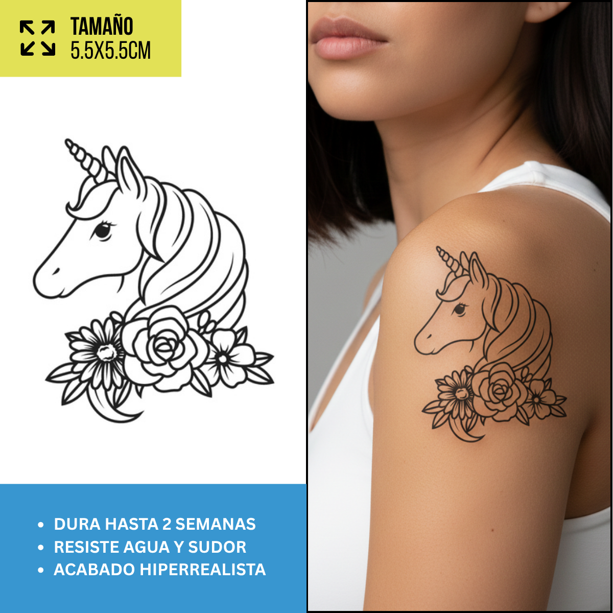 Tatuajes Temporales Animales  | Hombre y Mujer