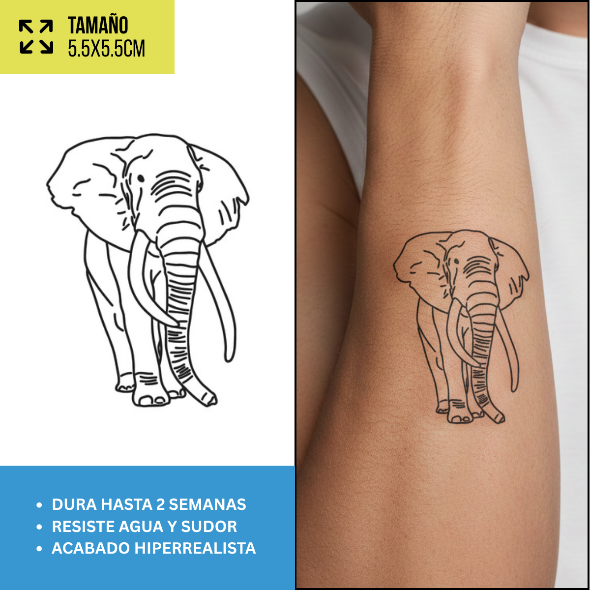 Tatuajes Temporales Animales  | Hombre y Mujer