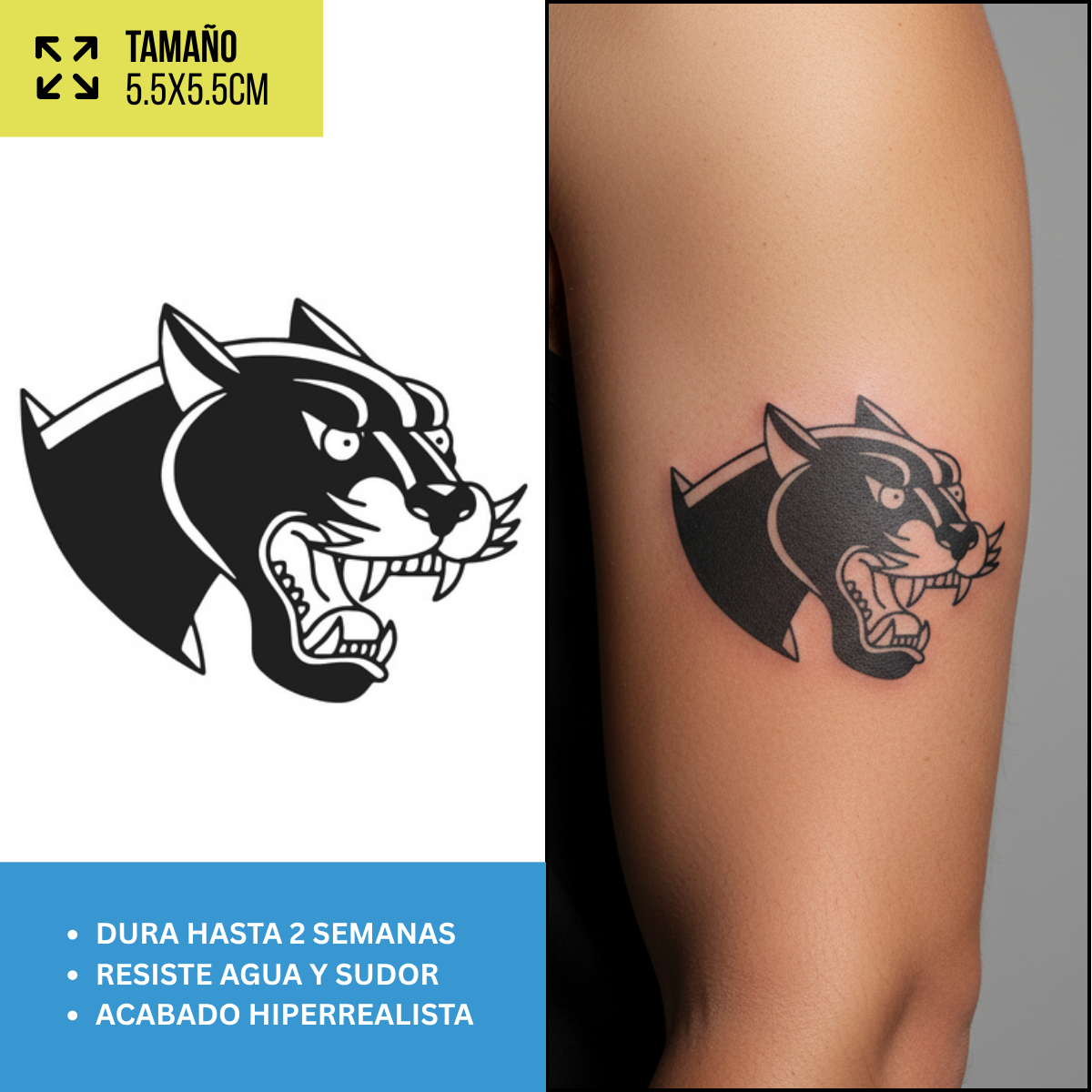 Tatuajes Temporales Animales  | Hombre y Mujer