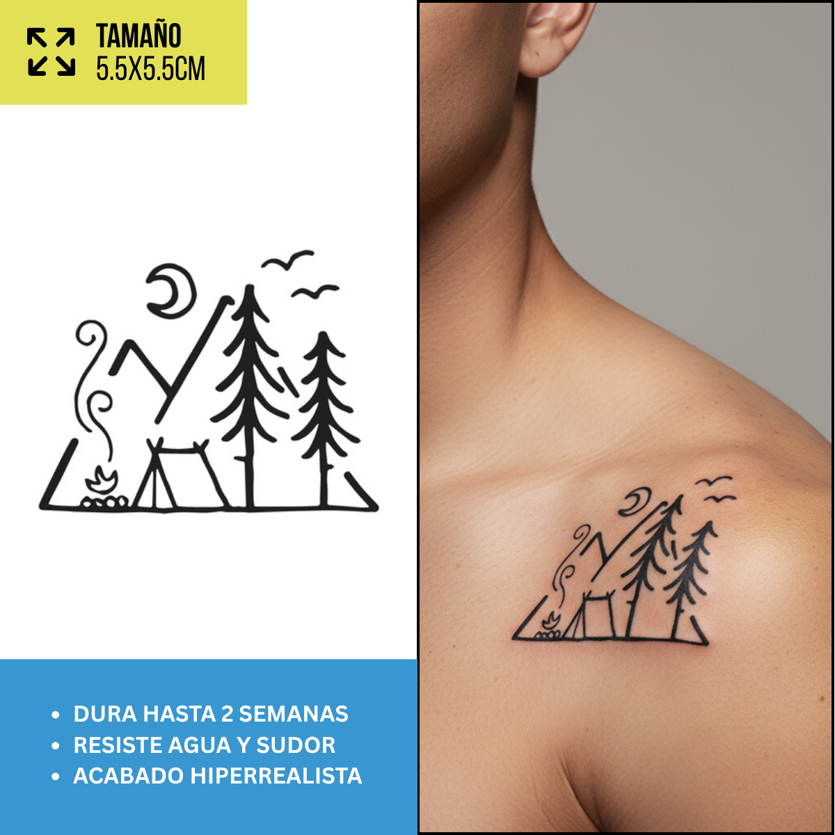Tatuajes Temporales Viajes y Aventura  | Hombre y Mujer