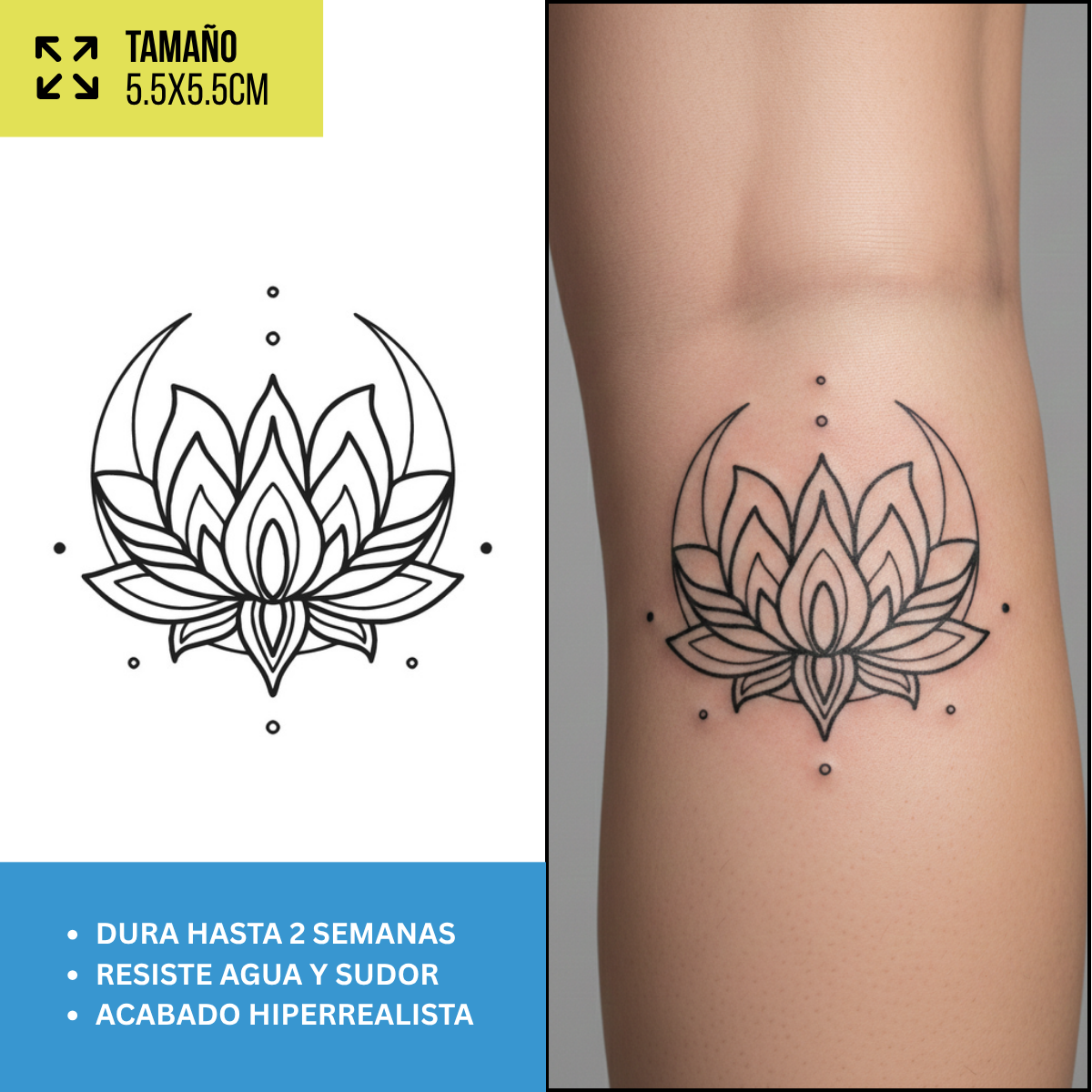Tatuaje Temporales Flores Fine Line | Duran hasta 2 Semanas