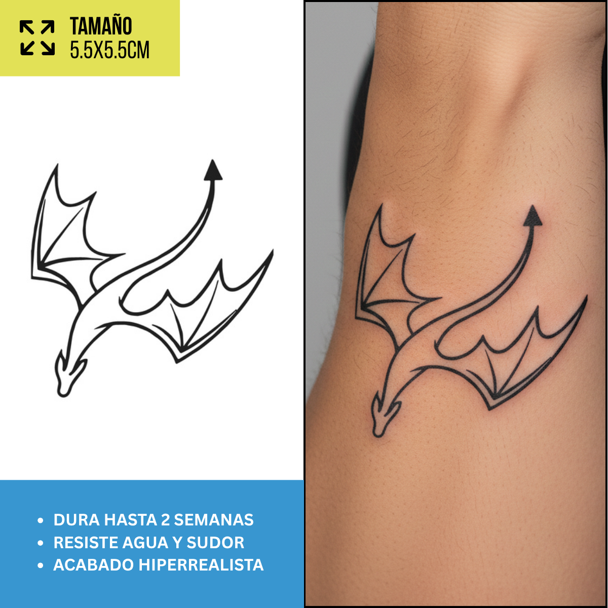 Tatuajes Temporales Serpientes, Dragones y Blackwork  | Hombre y Mujer