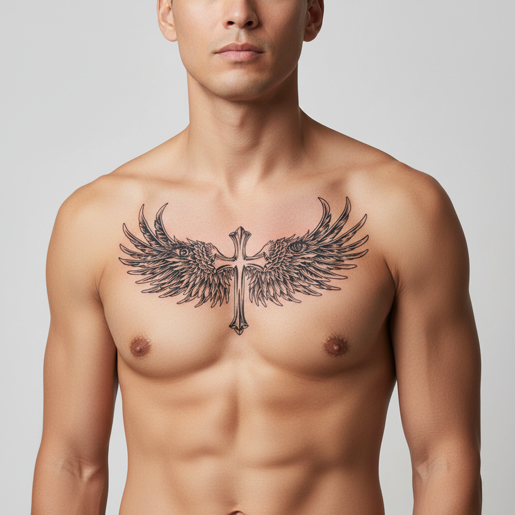 Tatuaje Cruz Alada