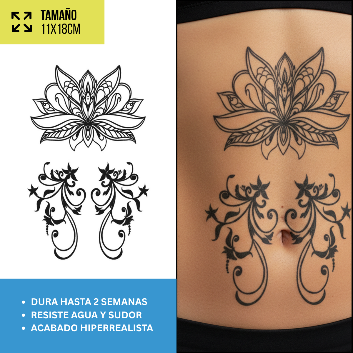 Tatuajes Temporales Minimal & Lettering | Diseños Realistas