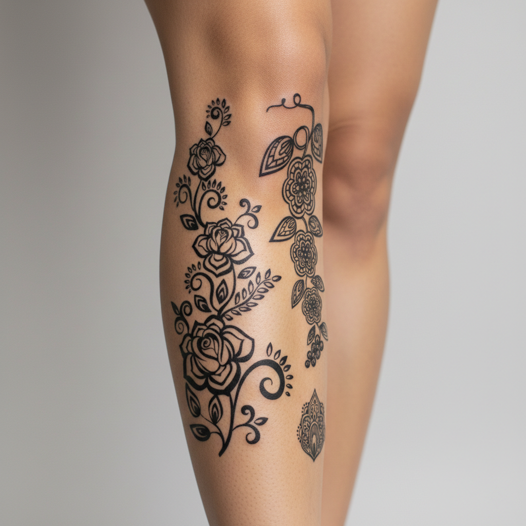 Tatuaje Flores Ornamentales