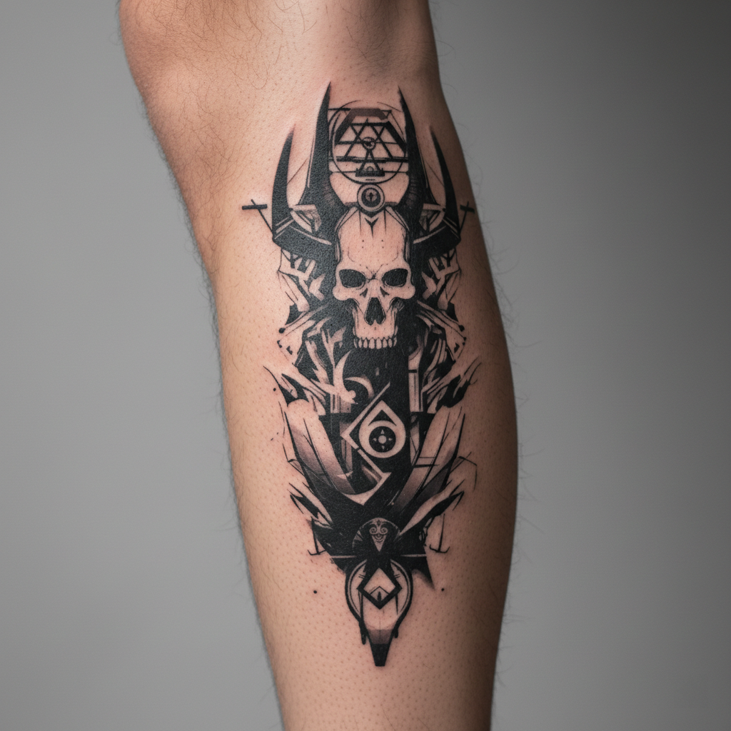 Tatuaje Calavera geométrica