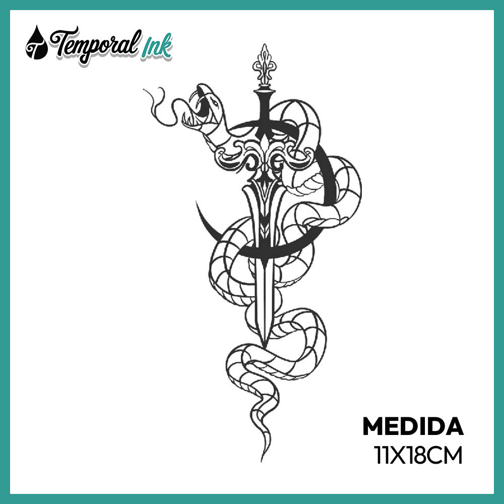 Tatuaje Daga con serpiente