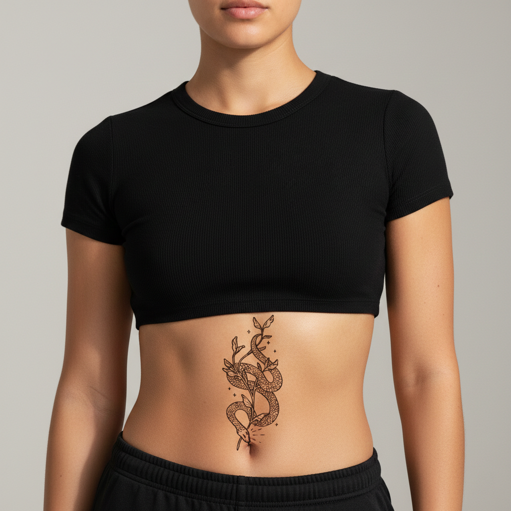 Tatuaje Serpiente con ramas
