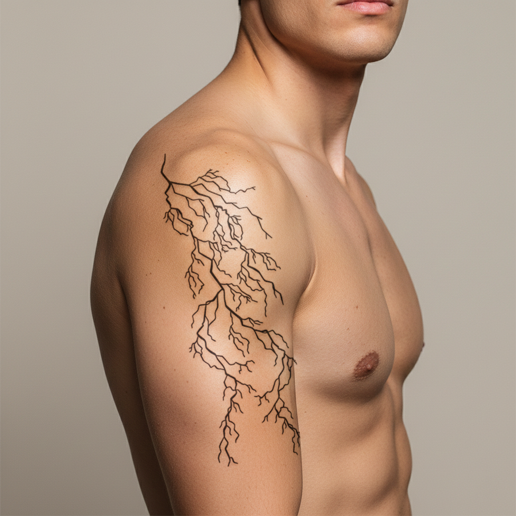 Tatuaje Rayo ramificado