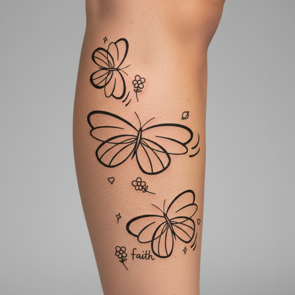 Tatuaje Mariposas minimalistas