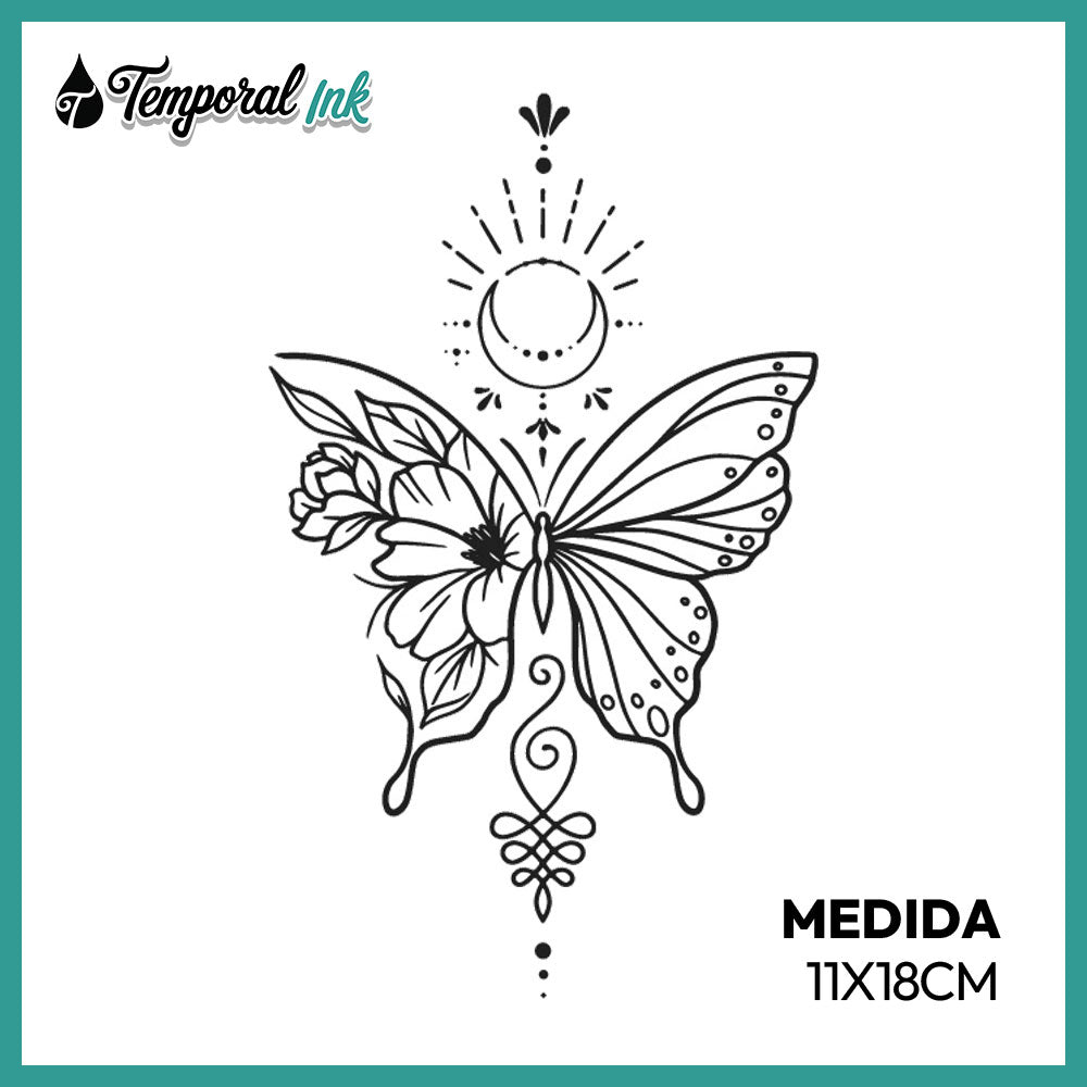 Tatuaje Mariposa floral