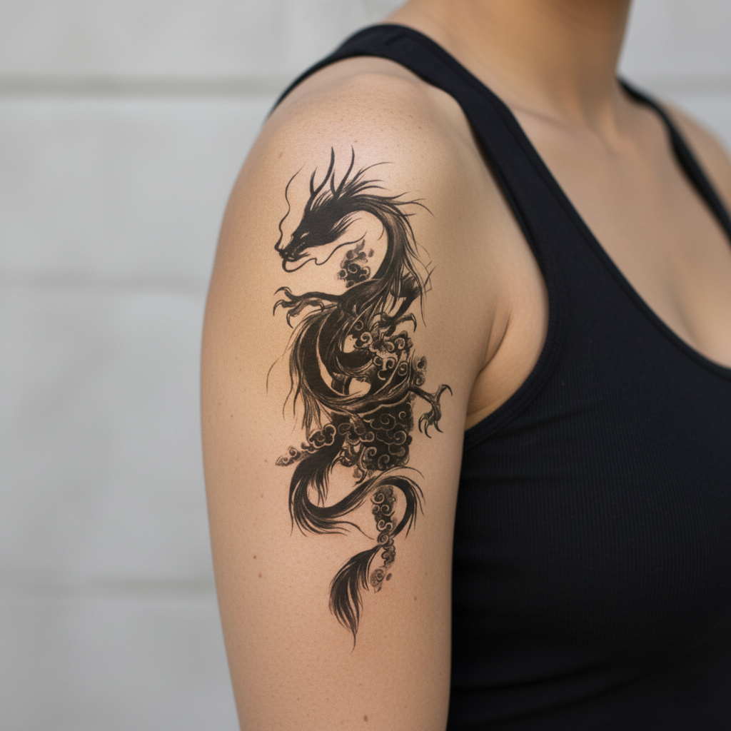 Tatuaje Dragón en tinta