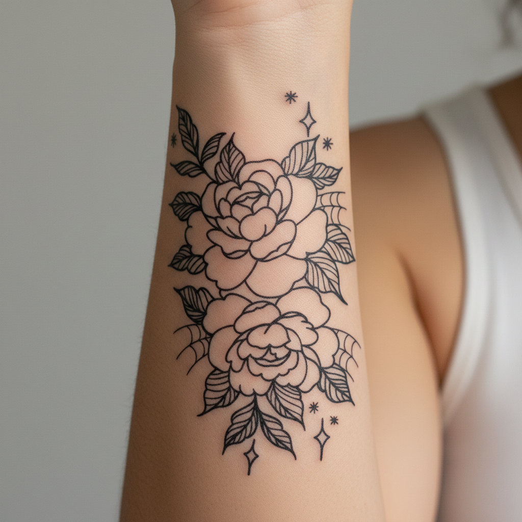 Tatuaje Rosas ornamentales