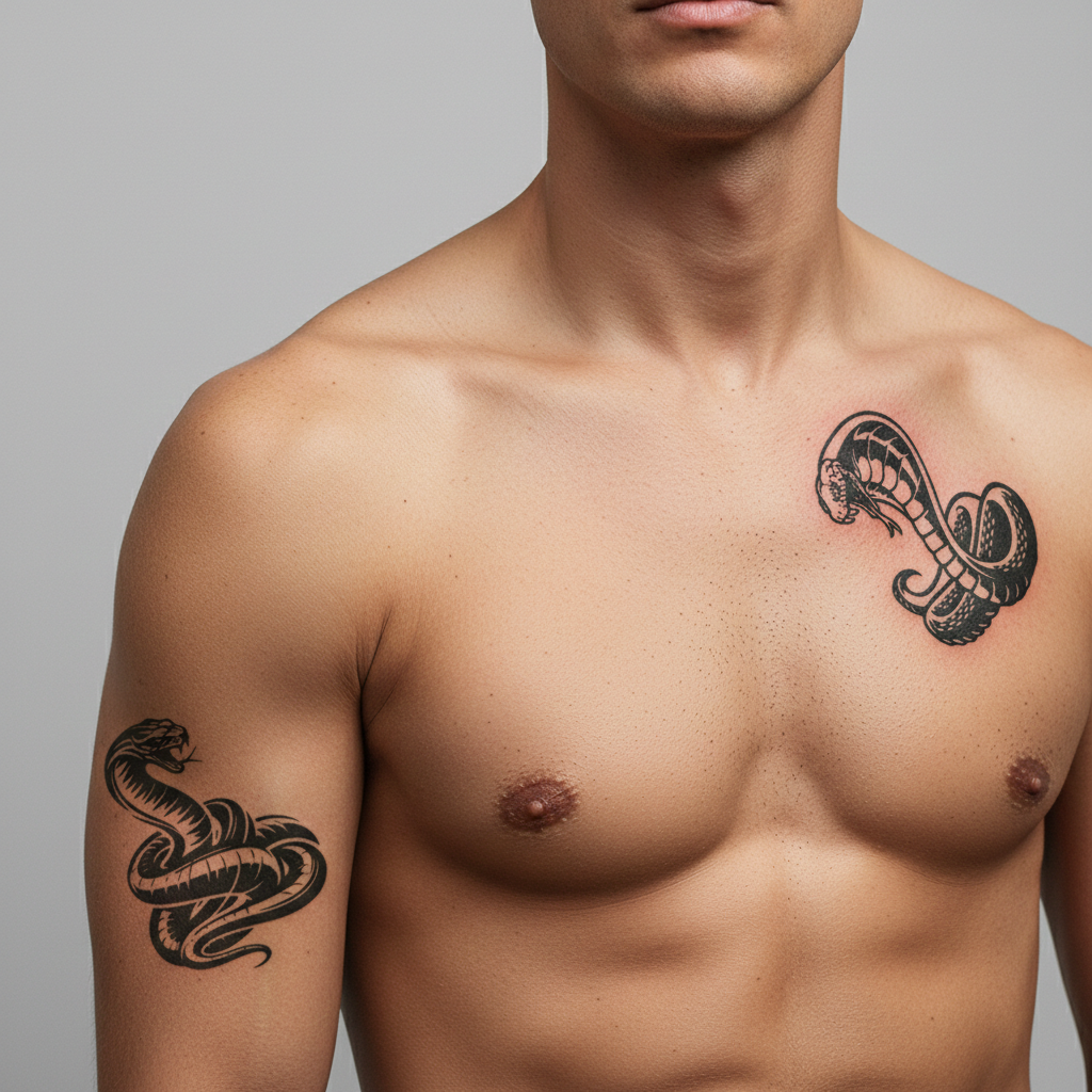 Tatuaje Par de cobras
