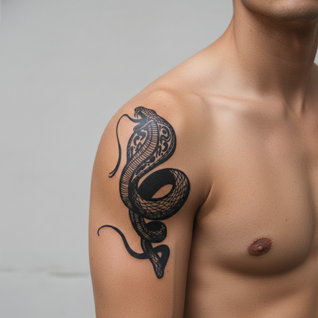 Tatuaje Cobra enroscada