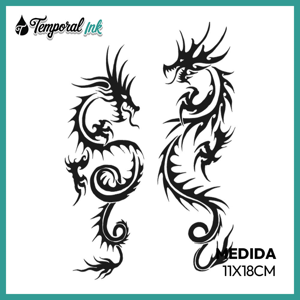 Tatuaje Dragones Simétricos