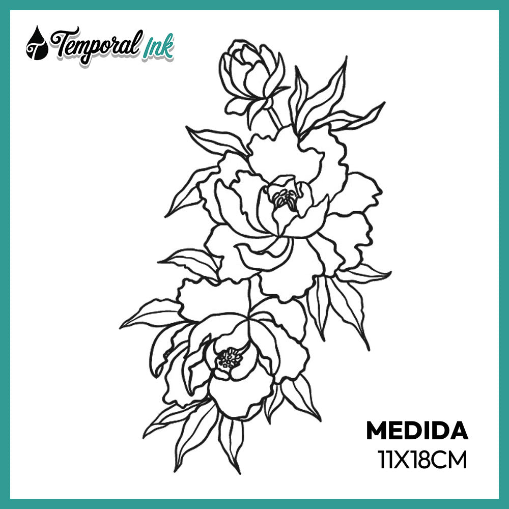 Tatuaje Peonías Ilustradas