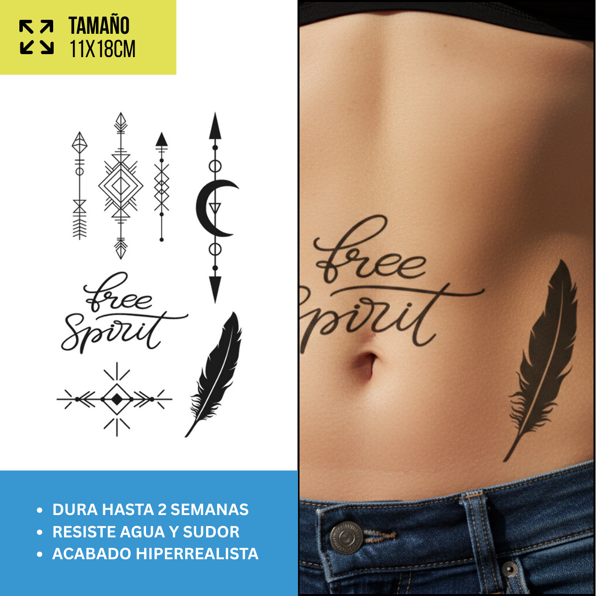 Tatuajes Temporales Minimal & Lettering | Diseños Realistas