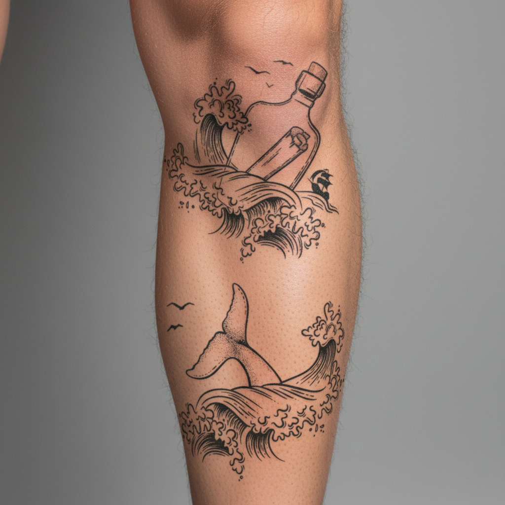 Tatuaje Mensaje en botella