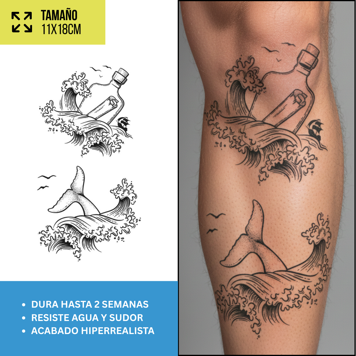 Tatuajes Temporales Náutico & Explorador | Duran Hasta 2 Semanas