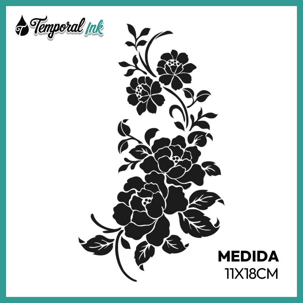 Tatuaje Ramo floral en silueta