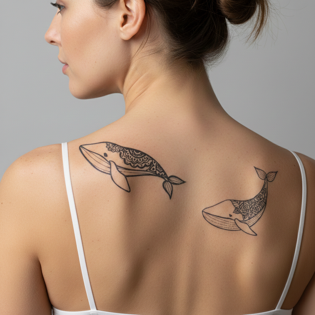 Tatuaje Ballenas mandala