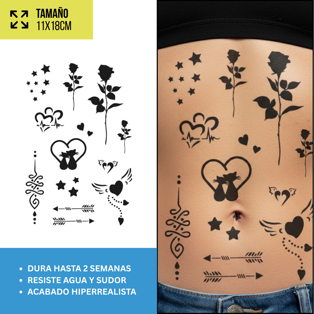 Tatuajes Temporales Minimal & Lettering | Diseños Realistas