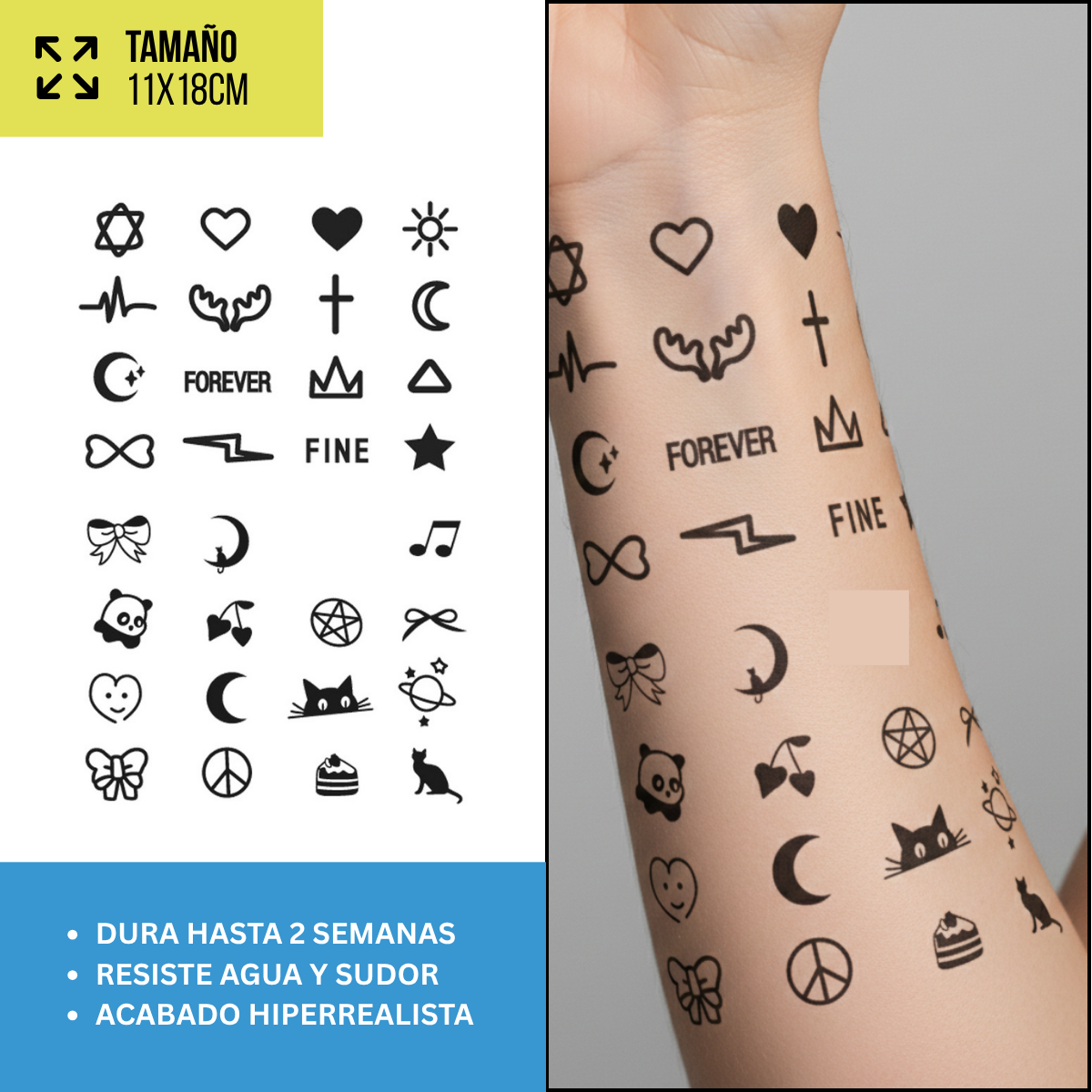 Tatuajes Temporales Místico & Espiritual | Hombre y Mujer
