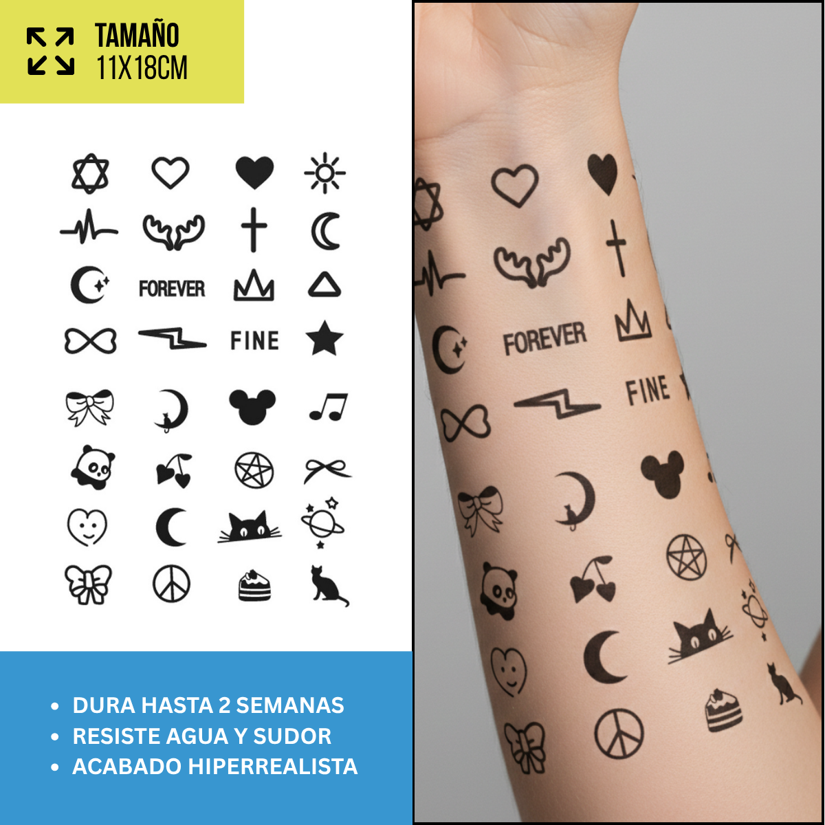 Tatuajes Temporales Místico & Espiritual | Hombre y Mujer