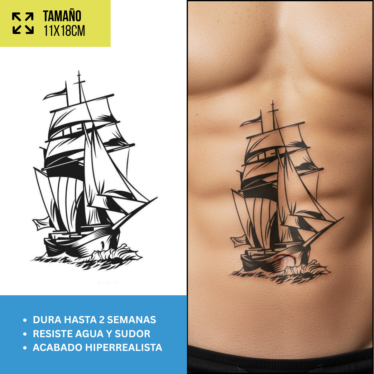 Tatuajes Temporales Náutico & Explorador | Duran Hasta 2 Semanas