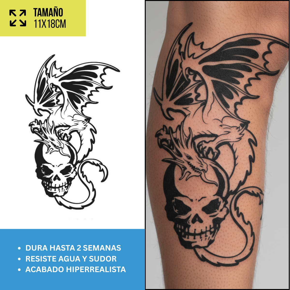 Tatuajes Temporales Dragones & Oriental | Hombre y Mujer
