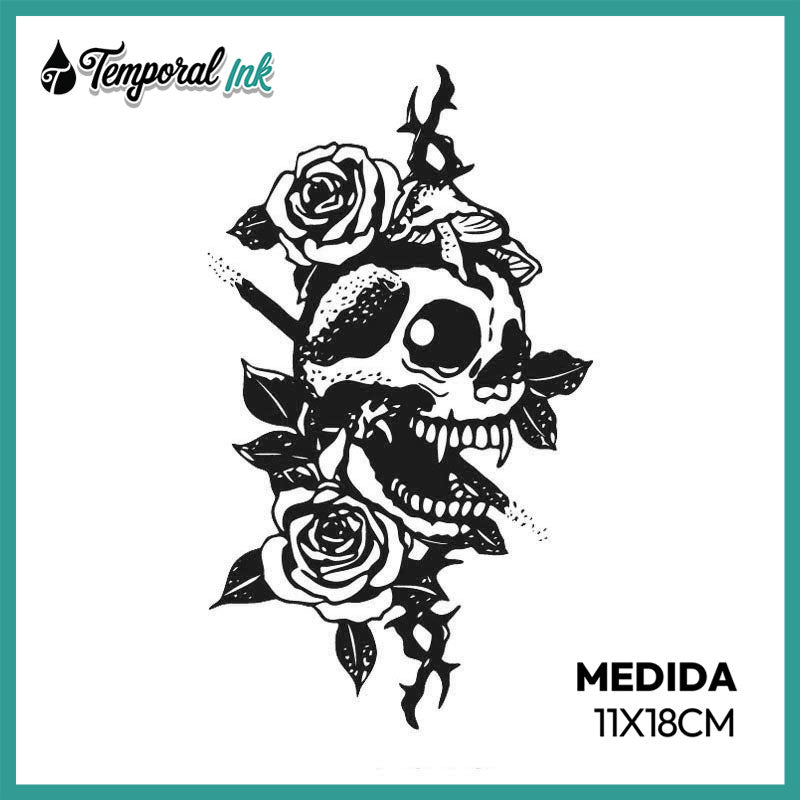 Tatuaje Calavera con rosas