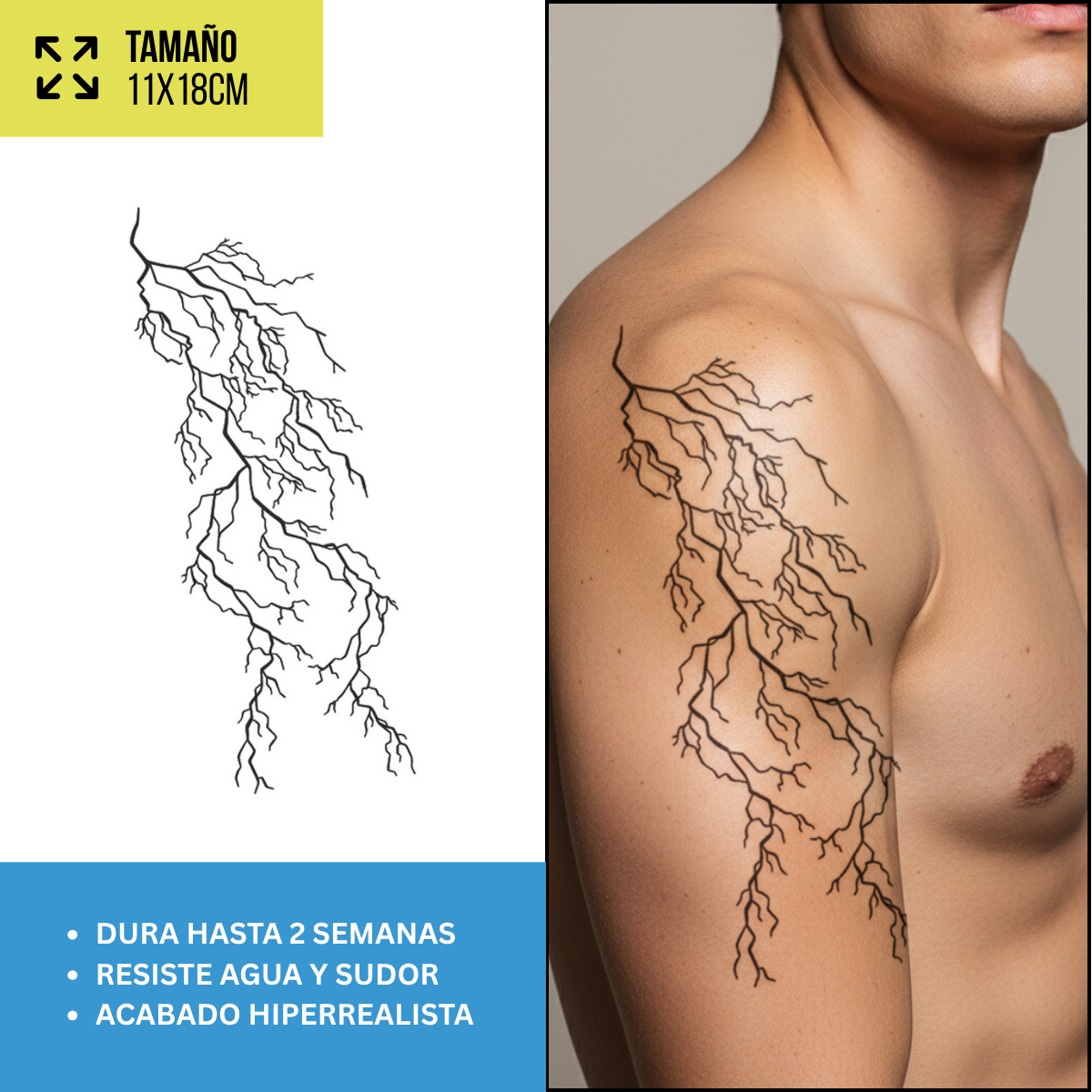 Tatuaje Rayo ramificado