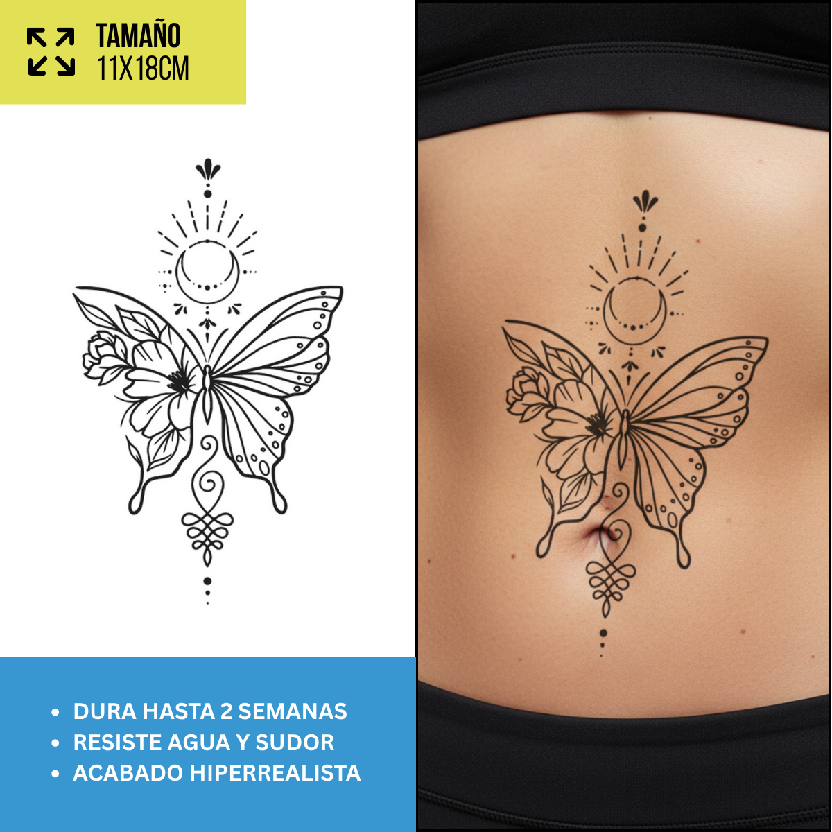 Tatuajes Temporales Mariposas & Delicados | Duran hasta 2 semanas