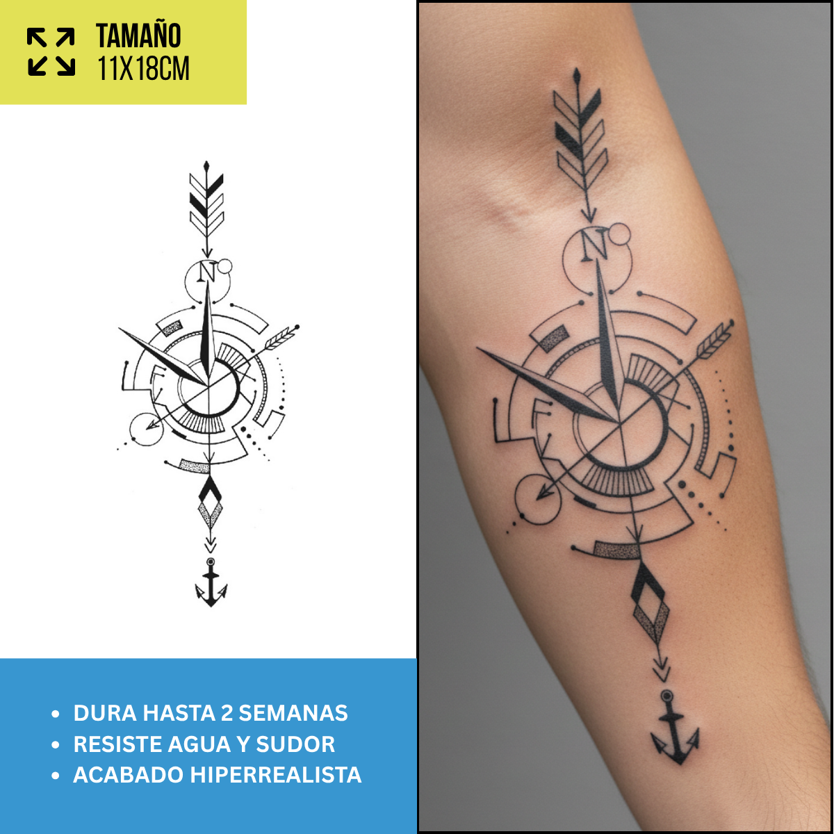 Tatuaje Brújula Naval