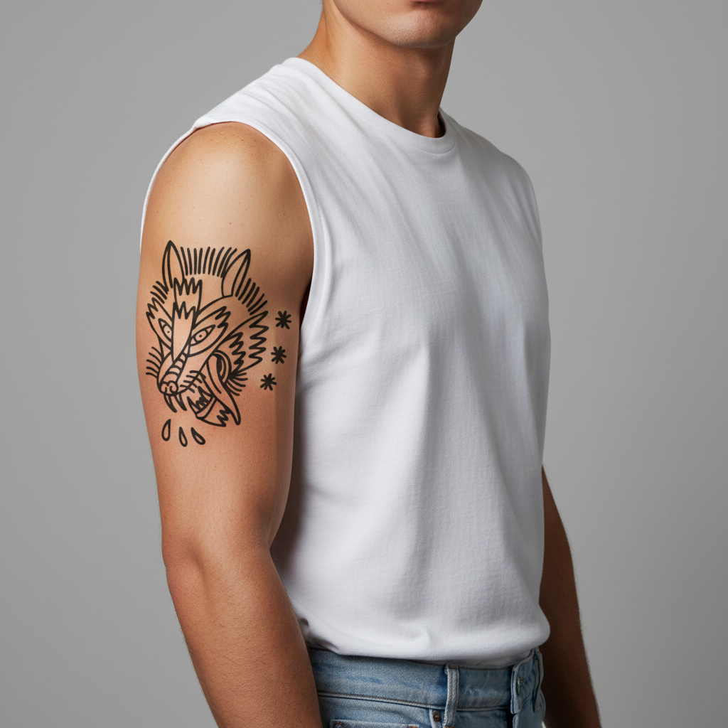 Tatuaje Perro Ilustrado